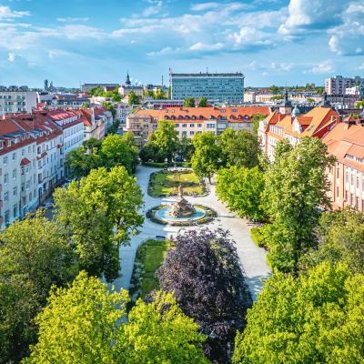 Der Ignacy-Daszyński-Platz in der Stadt Opole/Oppeln (Polen)