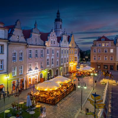 Der Marktplatz in der Stadt Opole/Oppeln (Polen)