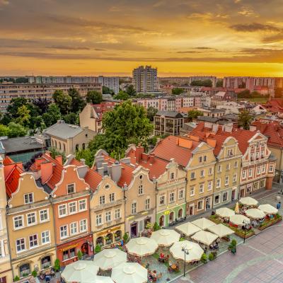 Der Marktplatz in der Stadt Opole/Oppeln (Polen)