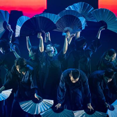Showact bei der FISU-Abschlusszeremonie in der Kraftzentrale im Landschaftspark Duisburg-Nord