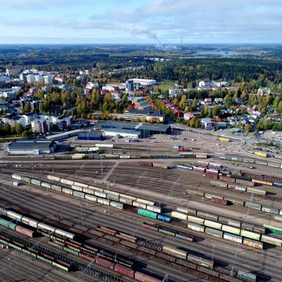 Das Bahngelände im Zentrum der finnischen Partnerstadt Kouvola.