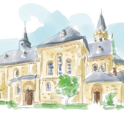 Aquarell vom Kloster Saarn