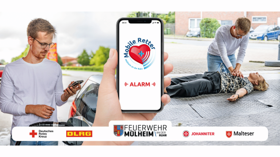 Logo / Banner für Mobile Retter mit den Logos der beteiligten Organisationen
