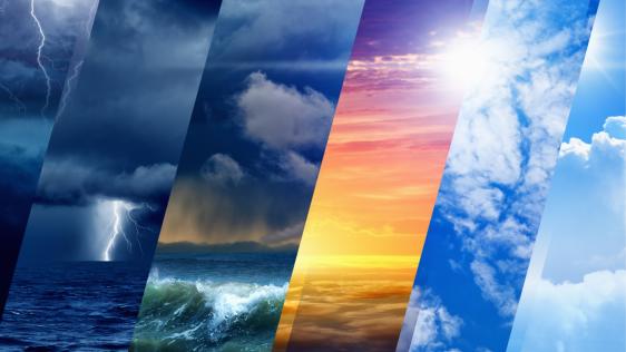 Bilder verschiedenster Wetterlagen zu einem Gesamtbild zusammengefügt.