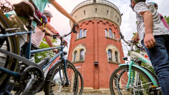 Radfahrer an Camera Obscura