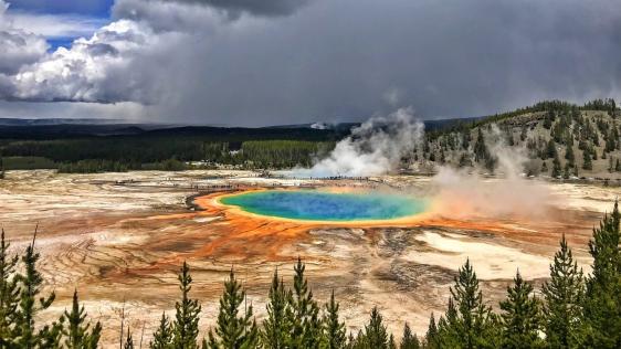 Geothermale Quelle, Geysir im Yellowstone Nationalpark.