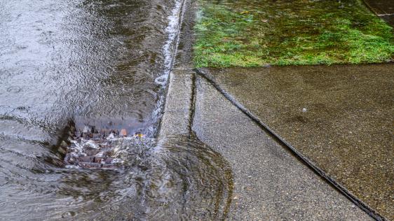 Wasserabfluss bei Starkregen