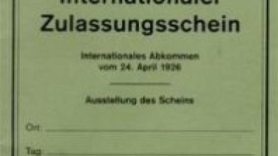 internationaler Zulassungsschein
