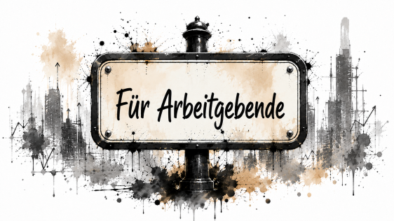 Schild "Für Arbeitgebende"