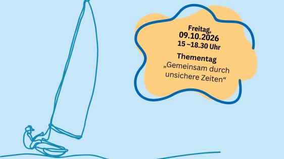Ein Segelschiff und ein Schriftzug Netzwerk Seelische Gesundheit