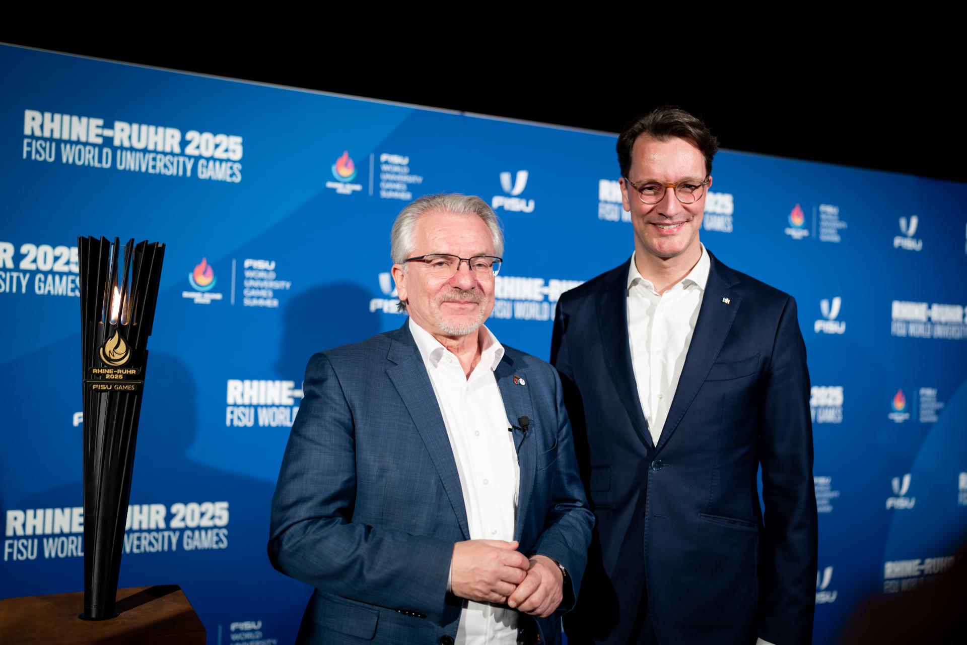 Oberbürgermeister Marc Buchholz und NRW-Ministerpräsident Hendrik Wüst