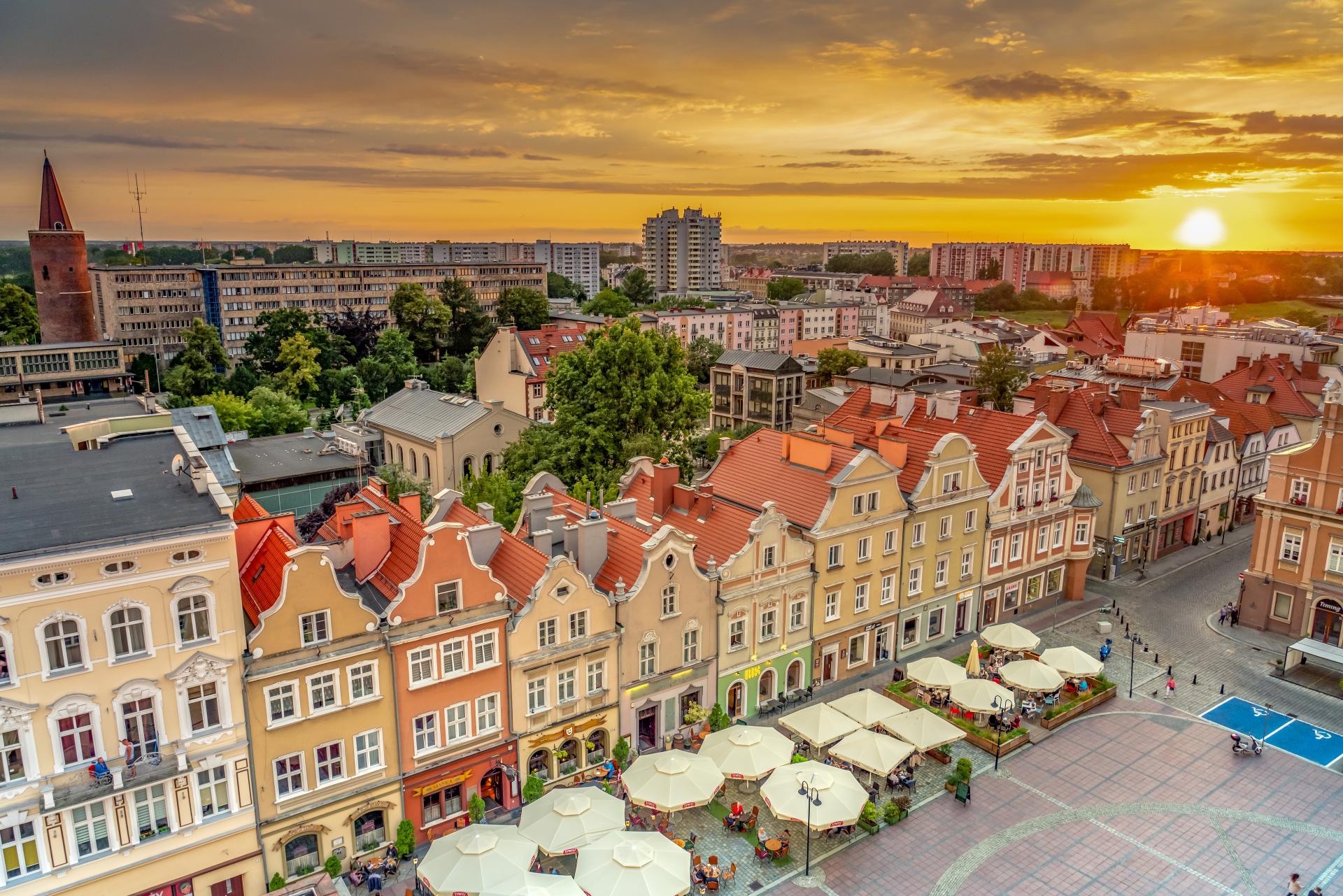 Der Marktplatz in der Stadt Opole/Oppeln (Polen)