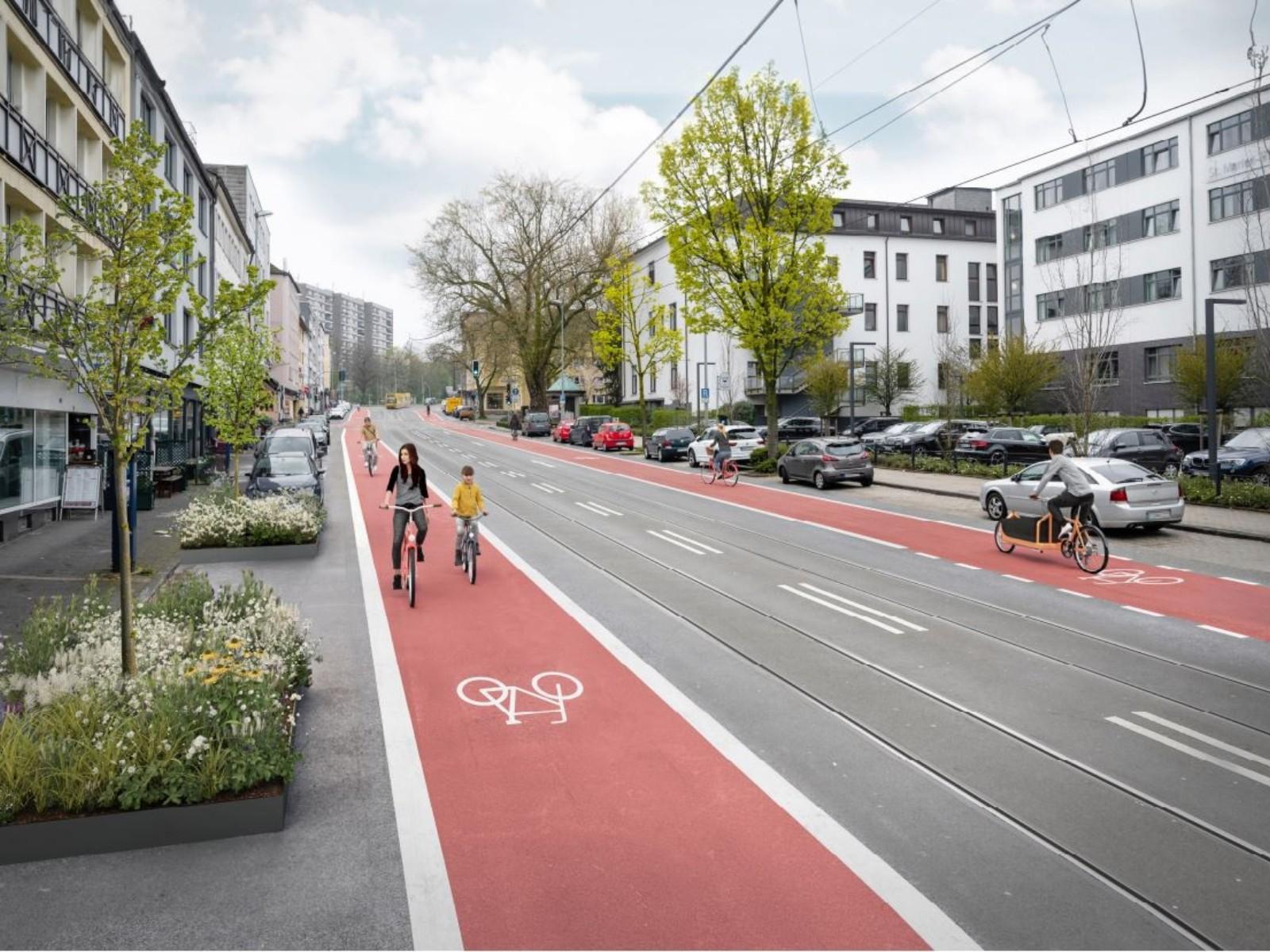 Visualisierung der umgestalteten Kaiserstraße