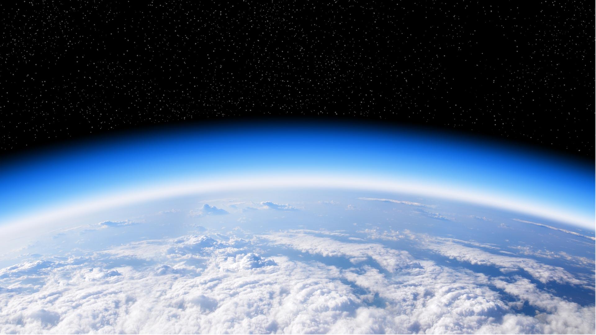 Ein Blick auf die Ozonschicht aus dem Weltraum.