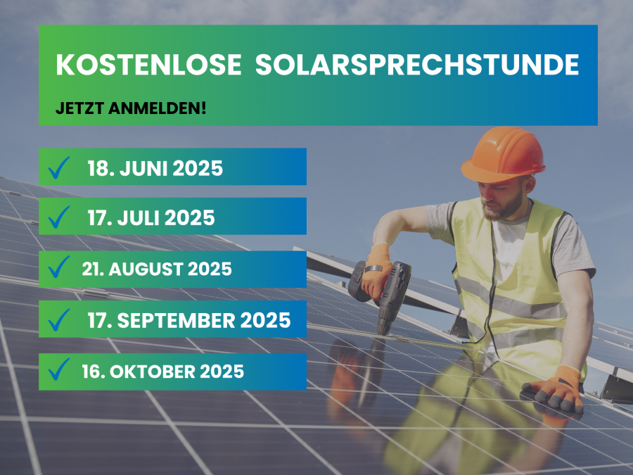 Termine der Stab Klima für die Solarsprechstunden 2025