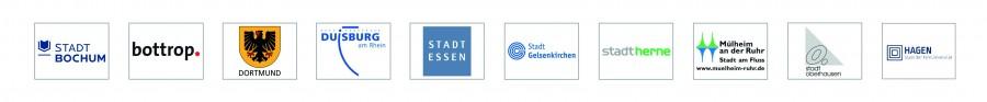 die Logos verschiedener Städte werden abgebildet