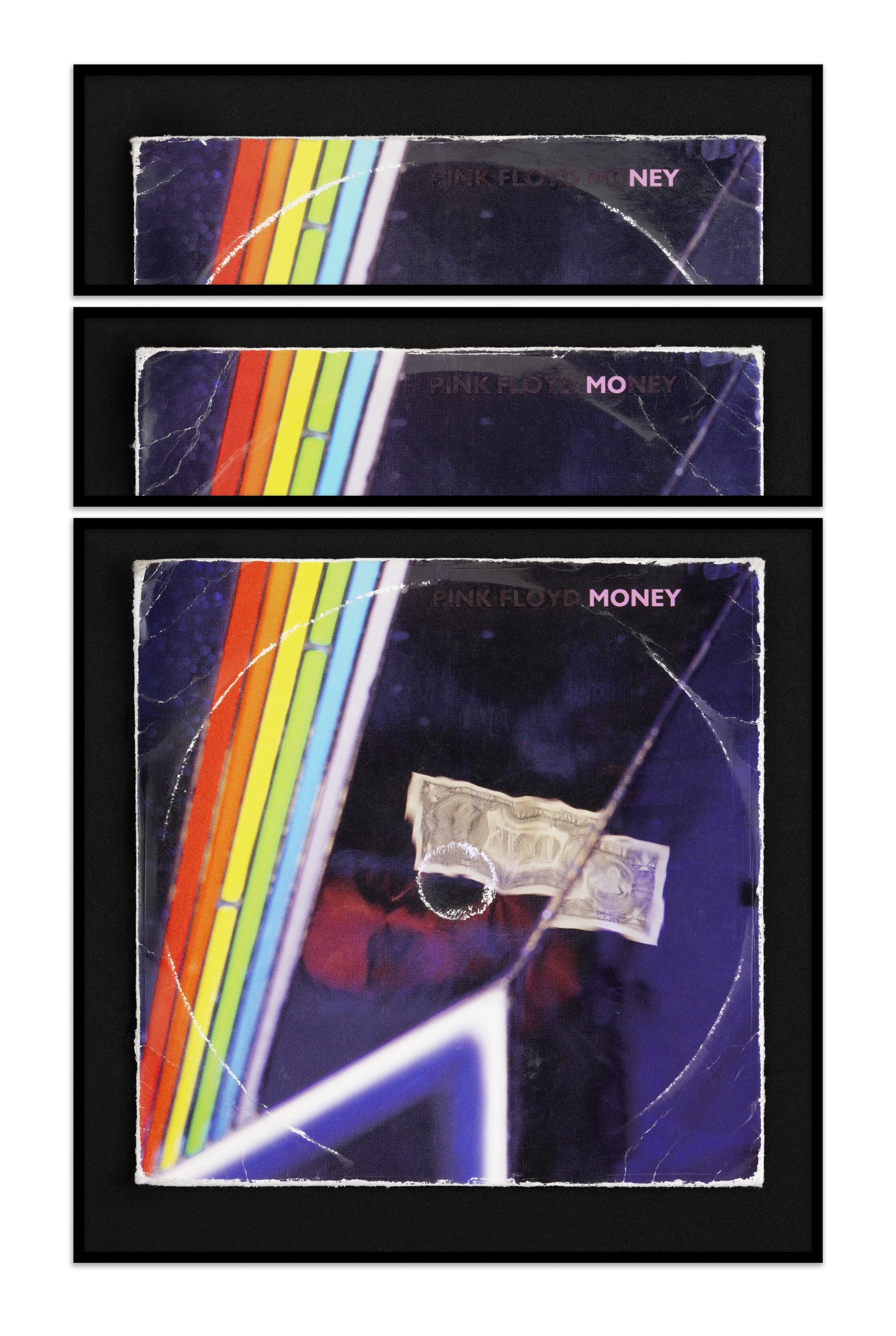 Das Bild zeigt eine Fotomontage von Natalie Czech. Hierfür hat sie das ikonische Plattencover des Albums "The Dark Side Of The Moon" von Pink Floyd bearbeitet.