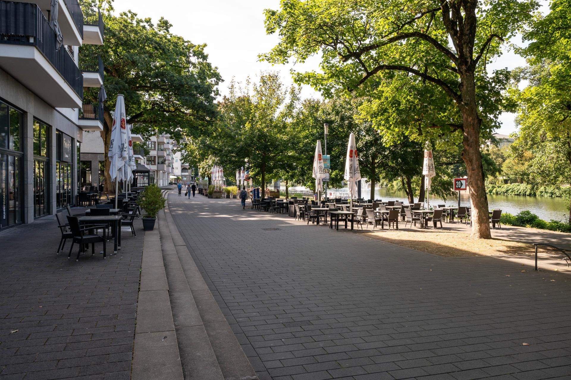 Außengastronomie an der Ruhrpromenade