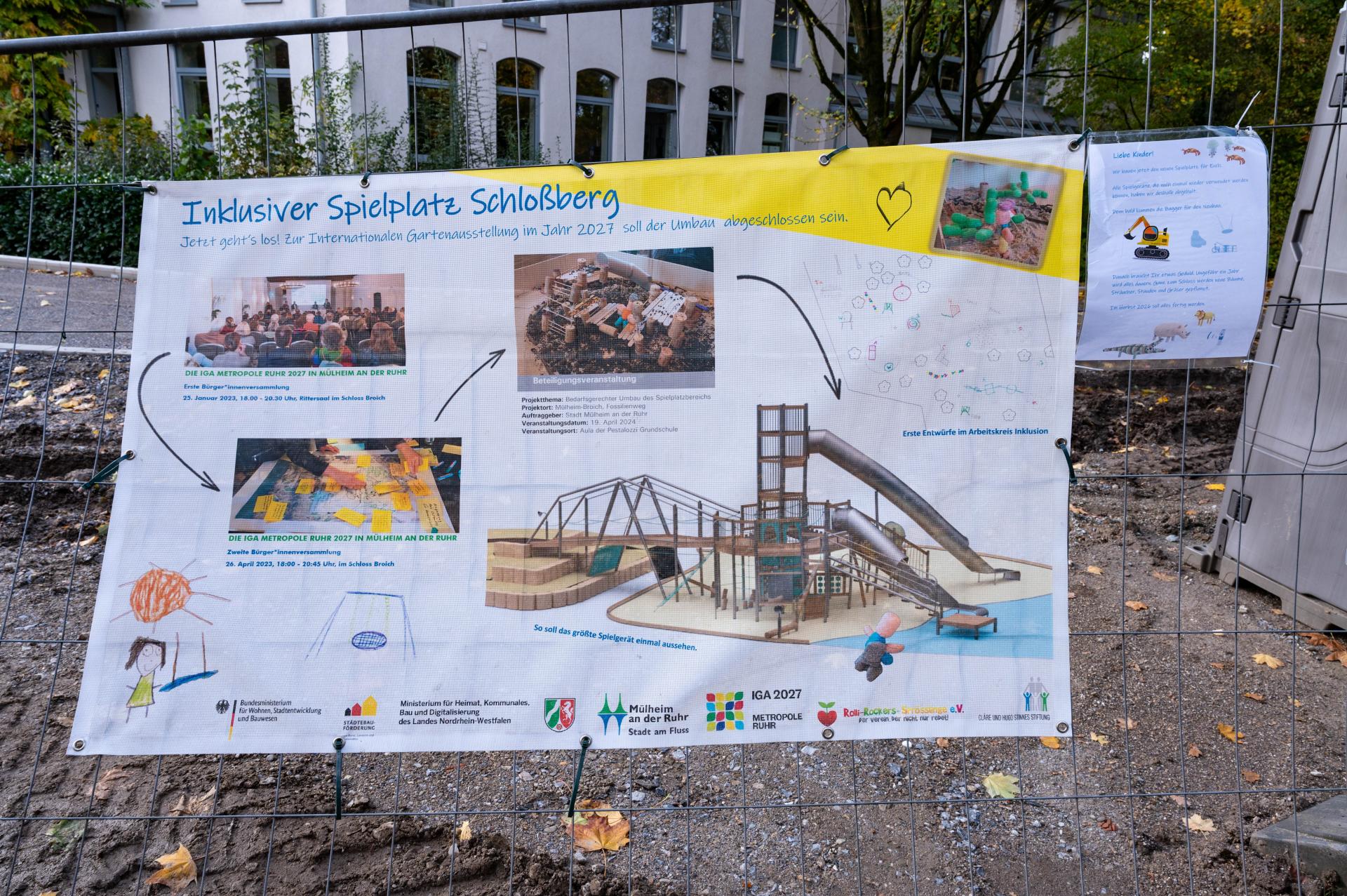 Baustelle inklusiver Spielplatz Schloßberg