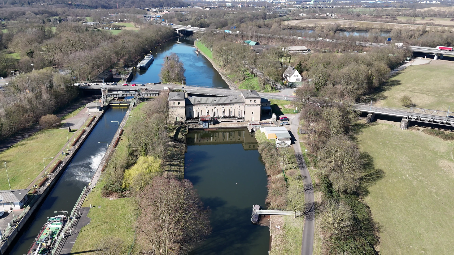 Anflug Kraftwerk Oberwasserseite