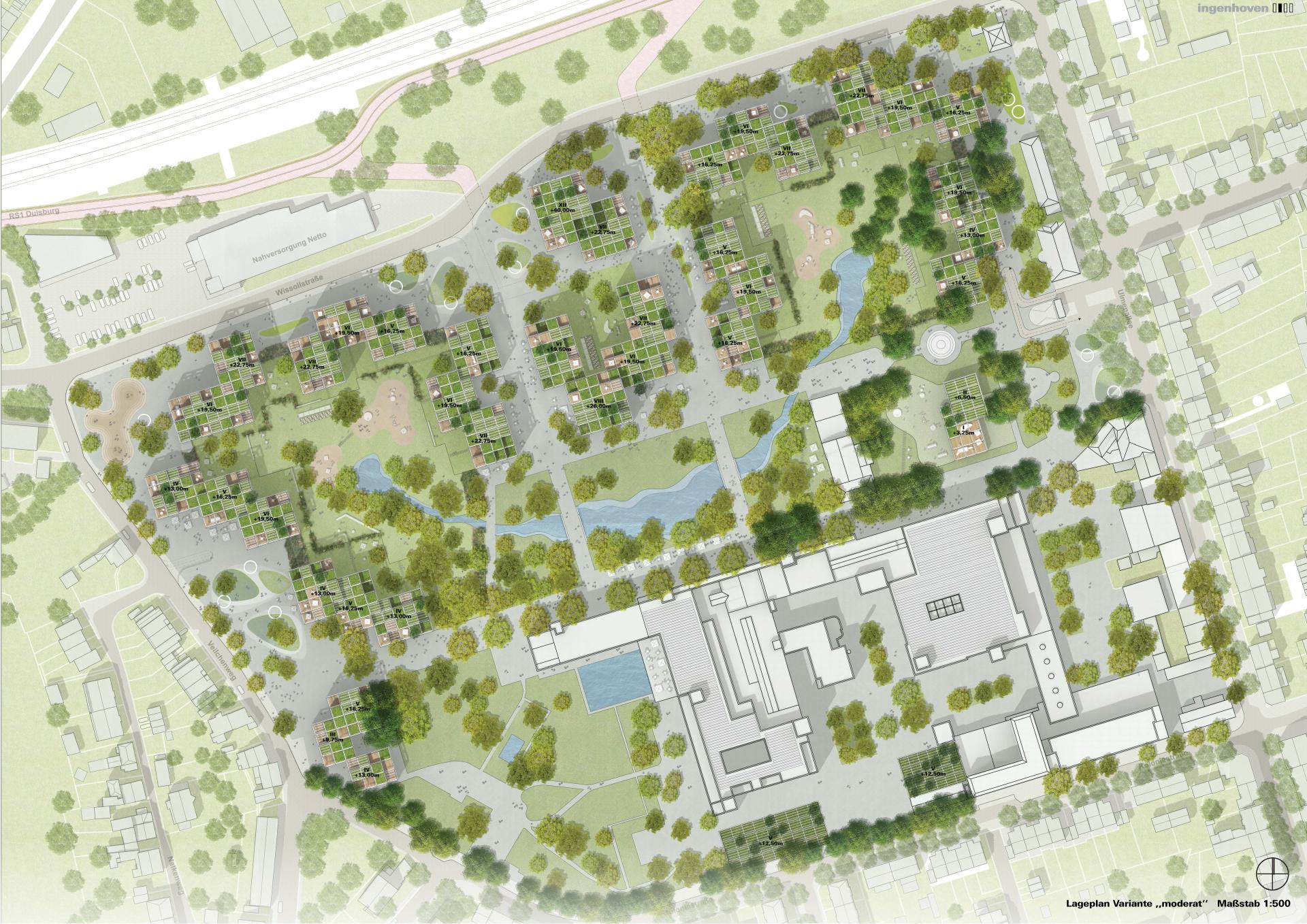 Wettbewerb Parkstadt Lageplan Anerkennung
