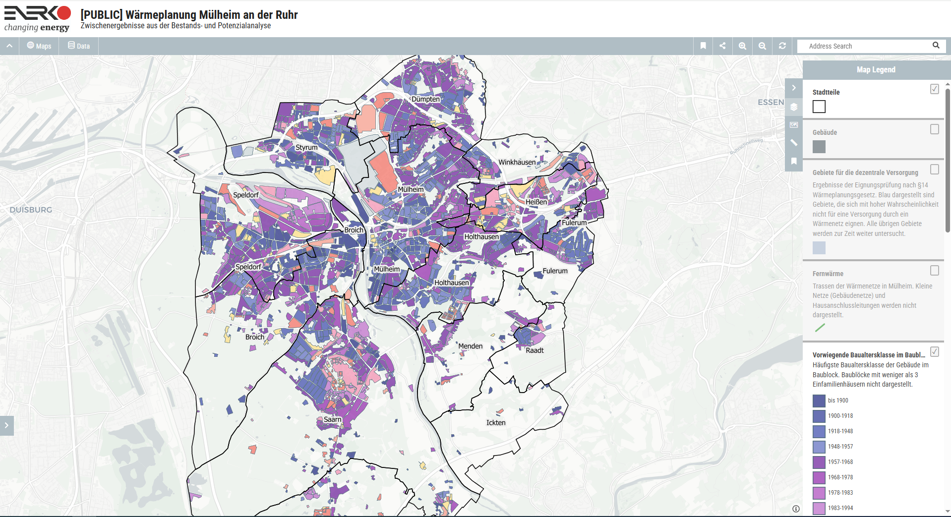 Screenshot des Online-Kartendienstes