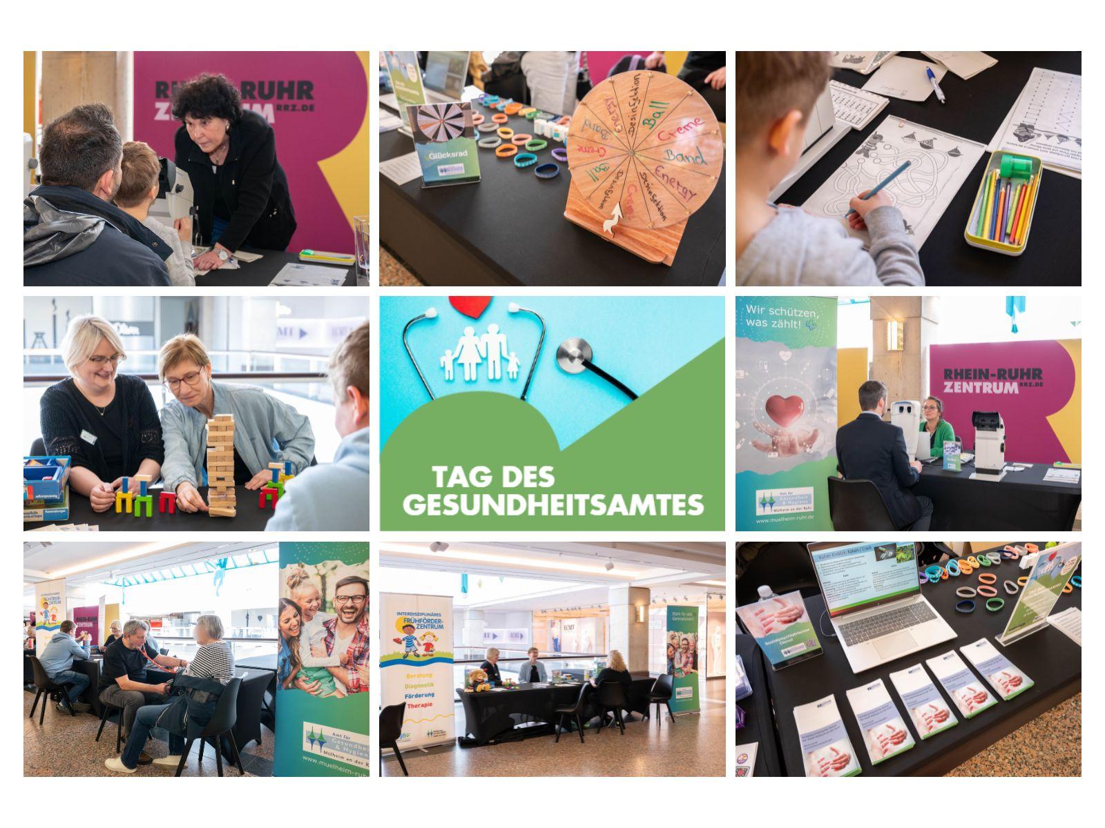 Collage vom Tag des Gesundheitsamtes im Rhein Ruhr Zentrum