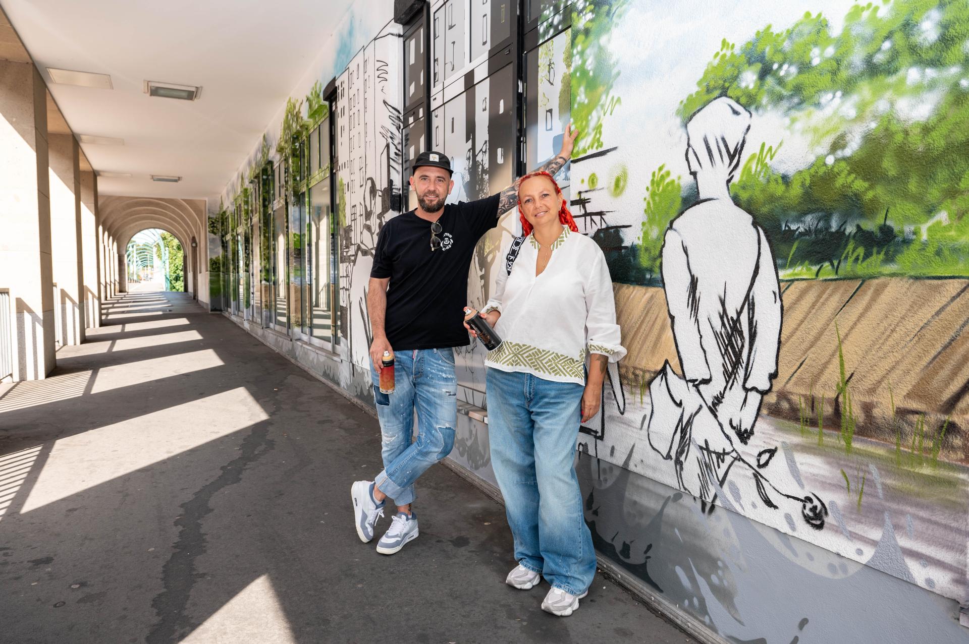 Künstlerische Gestaltung des Arkadengangs an der Leineweberstraße im Rahmen des Hof- und Fassadenprogramms