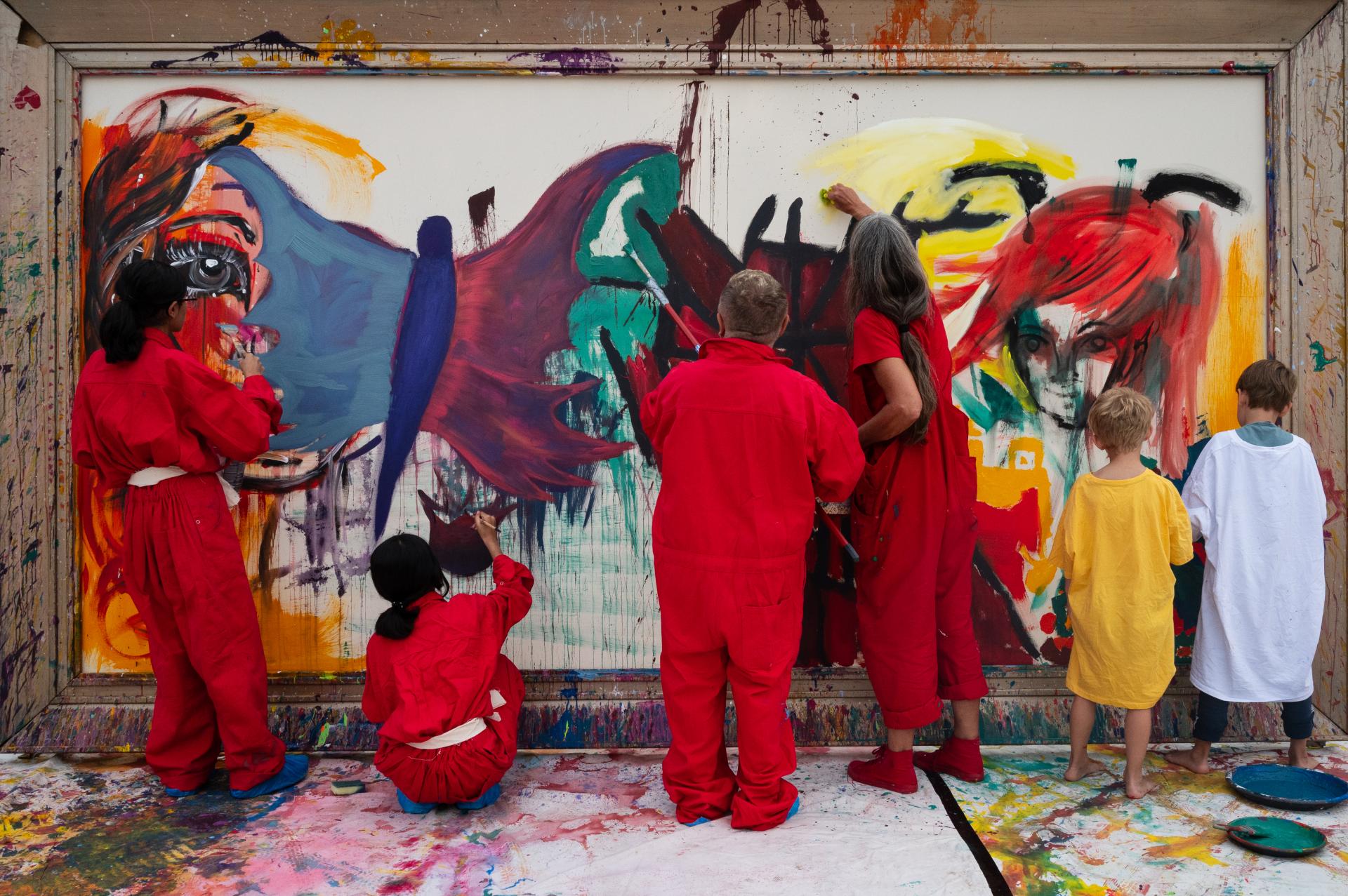 Live Painting auf dem Rathausmarkt im September 2025 im Rahmen des Bürgermitwirkungsbudgets